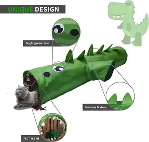 Tunnel pour chat de compagnie, Tube pliable, jouet interactif pour chat, Design intéressant d'abeille et de dinosaure
