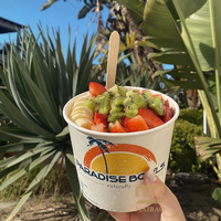 Bar à jus sain compostable sans PFAS écologique personnalisé à emporter emballage de superaliments bol d'açaï en papier jetable tasse à smoothie