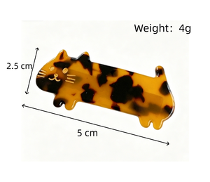 DOWELL Lindo y Original Clip para el Cabello de Gato Tricolor de Patas Cortas, Horquilla Coreana de Acetato Tipo Pico de Pato para Decoración de la Parte Trasera de la Cabeza - Product Image 2