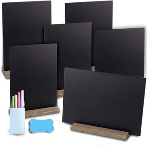 5x22 cm nhỏ bàn nhỏ bảng đen dấu hiệu để viết trên bàn hai mặt đứng bằng gỗ đứng - Product Image 2