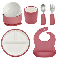 Nouvelle assiette en porcelaine pour enfants, anti-collision, enveloppée de silicone, assiette à dîner en céramique pour bébé avec ventouse puissante, compatible micro-ondes