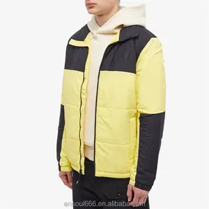 OEM jaket bertudung untuk pria, jaket Puffer ukuran besar dengan Logo bordir tahan angin santai olahraga luar ruangan modis musim dingin