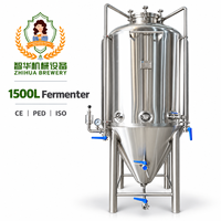 Cuve de fermentation conique à double enveloppe de 1000 L en acier inoxydable de qualité alimentaire pour usine de boissons