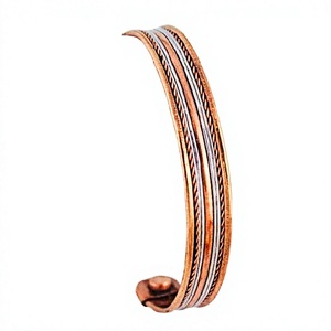 Direct Manufacturer India High Quality Vintage Brass <b>Copper</b> Cuff <b>Bracelet</b> Handicraft Twisted Wire 2-Color Women's Gift Fashion - Product Image 2