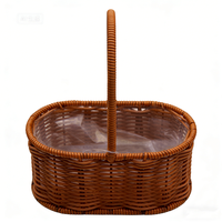 Panier de pique-nique multifonction moderne en plastique écologique, conteneurs de rangement artisanaux et panier de service pour fruits avec poignée pour fleurs