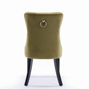 DB Nikki Collection Modern High-End Contemporary Velvet <b>Upholstered</b> Dining <b>Chair</b> with Solid Wood Legs and Nailhead Trim - Product Image 6