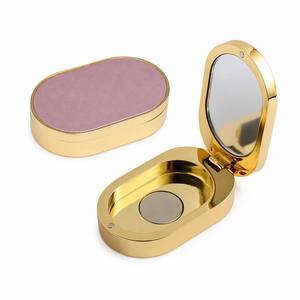Caja de Perfume Creativa Hecha a Mano con Tapa Abatible de Aleación de Zinc, Estuche Vacío Personalizable, Divisores para Lápiz Labial, Colorete, Bálsamo Labial y Sombra de Ojos - Product Image 5