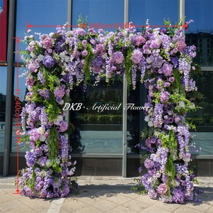 New Design <b>Artificial</b> purple Square <b>Flower</b> Arch Wedding Backdrop Beach Wedding <b>Flower</b> Background Decoration - Product Image 2