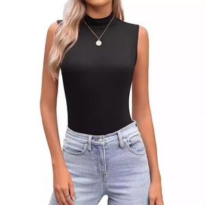 Phụ Nữ Của Giả Cao Cổ Áo Vest <span class=keywords><strong>2025</strong></span> Mới Mỏng Không Tay Hot Girl Top Đàn Hồi Cơ Bản Giản Dị T-Shirt - Product Image 1