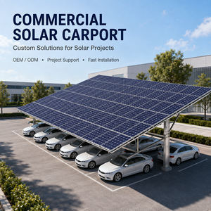 Custom OEM ODM Manufacturer CE Certified Steel PV Parking Canopy for Commercial <b>Solar</b> Carport Mounting System - Product Image 1