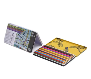 맞춤형 공장 직판 특가 직사각형 힌지 틴 캔 문구류 펜 포장 메탈 박스 - Product Image 1