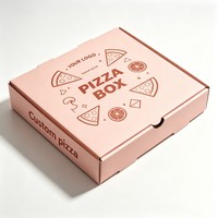 Boîte à pizza en papier kraft avec logo personnalisé, qualité alimentaire, 8, 10, 12, 14, 15, 16 pouces, boîte d'emballage pour pizza à emporter, carton ondulé