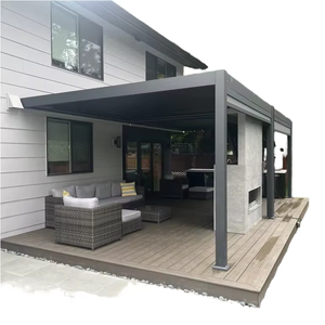 Sistema de pérgola retráctil automático <span class=keywords><strong>3x4</strong></span>, Mirador de patio trasero exterior moderno, <span class=keywords><strong>toldo</strong></span> de techo motorizado de aluminio <span class=keywords><strong>impermeable</strong></span> - Product Image 1