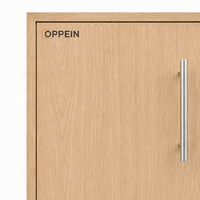 Armoires de cuisine OPPEIN en chêne blanc naturel, style Shaker fin, prêtes à assembler (RTA), en kit, pour projets d'appartements