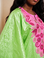 Robe Boubou Dashiki en Bazin Riche Africain Bleu Ciel de Première Qualité avec Col, Robe de Mariée Traditionnelle Nigériane