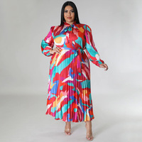 Robes tendance grande taille pour femmes, robes maxi décontractées à lacets imprimées, robes plissées bohèmes pour femmes, robe d'été pour femmes