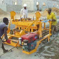 Machine à fabriquer des blocs de béton creux et pleins portative QM4-45 avec moteur diesel 8,5 CV, boîte de vitesses et roulement