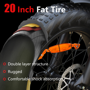 Envio Rápido dos Armazéns dos EUA e da UE, Bicicleta Elétrica Dobrável com Motor Traseiro de 48V 13AH e Pneus Largos de 20 polegadas, Alcance de 60 km - Product Image 6