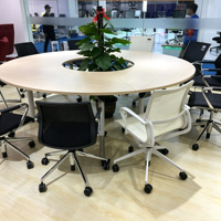 Table de conférence modulaire incurvée, bureau de réunion ovale, mobilier de bureau portable pour 4, 6, 8, 12, 20 personnes