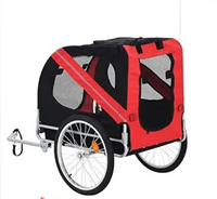 Remorque de vélo pliable en textile pour animaux de compagnie, 2 roues, chariot de transport pour chien, poussette de voyage avec fermeture éclair, couleur et logo personnalisables