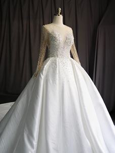 Vestidos de Novia de Fábrica China, Vestido de Novia de Lujo con Cuentas, Vestido de Novia Personalizado de Lujo con Perlas - Product Image 3