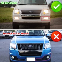 Grille avant de remplacement en ABS noir à ajustement direct pour Ford Explorer 2006-2010 (XLT, Limited, Eddie Bauer) Noir mat