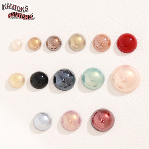 Perles en résine plastique Nantong Half Moon, colorées, haute brillance, pour la création de bijoux et accessoires DIY - Product Image 1