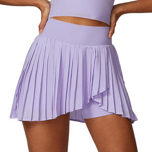 Shorts de tennis et de yoga respirants à séchage rapide pour femmes JY Wholesale, jupe plissée de sport avec poche intérieure sécurisée pour le <span class=keywords><strong>badminton</strong></span>, la course et le sport - Product Image 1