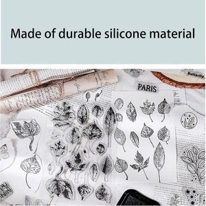 ชุดสมุดสะสมแบบทำด้วยซิลิโคนแบบใสสไตล์ย้อนยุคชุดวัสดุ<span class=keywords><strong>ตก</strong></span>แต่งแบบทำมือปั๊มรูปพืชดิจิทัลภาษาอังกฤษหมึกพิมพ์ยางสำหรับสำนักงาน - Product Image 2