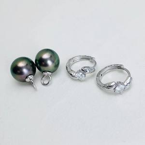 22527 DIY Pearl Accessories S925 <b>Silver</b> Earnail Empty Tray 9-13mm <b>Beads</b> Fashion <b>Silver</b> Jewelry Ear Buckle-Available 20mm 25mm - Product Image 2