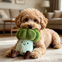 Jouet en peluche pour chien en forme de chou-fleur artificiel pour mâcher, mordre, soulager le stress et les poussées dentaires - Petits/Grands animaux de compagnie