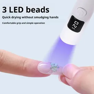 เครื่องอบเล็บ UV ไร้สายแบบพกพา หน้าจอ LCD ชาร์จไฟได้ ขนาดเล็ก สำหรับอบเจลเล็บ กาวติดเพชร - Product Image 2