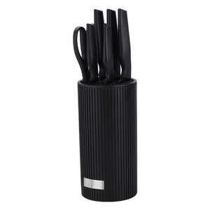 Juego de 7 cuchillos de cocina comerciales de acero inoxidable 3CR13 de alta resistencia con mango de PP, bloque de cuchillos y tijeras para restaurante y catering. - Product Image 3