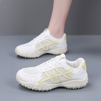 Chaussures de course décontractées classiques et sportives légères pour femmes, tendance mode, avec empeigne en maille, doublure et semelle souple amortissante, coupe large