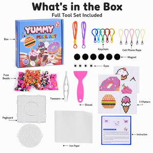 Kit de manualidades con cuentas fusibles DIY de 5 mm, tablero perforado, pinzas, plancha, papel, 3000 piezas, cuentas fusibles para arte de píxeles, juguete educativo para niños, regalo para mayores de 8 años - Product Image 1