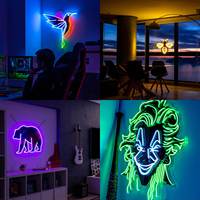 LOGO özel Neon İşaretler UV baskılı Neon tasarım özelleştirilmiş LED Neon işık Up işareti şirket logosu işık Pop sanat dükkanı dekorasyon için