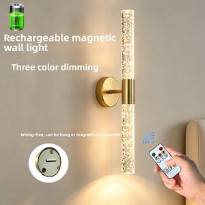 <span class=keywords><strong>Applique</strong></span> murale <span class=keywords><strong>LED</strong></span> rechargeable en acrylique tricolore style nordique, <span class=keywords><strong>sans</strong></span> <span class=keywords><strong>fil</strong></span>, pour projets hôteliers, vente en gros, OEM ODM, directement de l'usine - Product Image 1