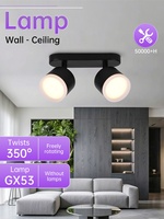 Plafonnier LED à double tête à angle réglable Spot mural en aluminium à intensité variable pour la décoration intérieure