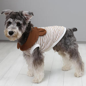 Vêtements d'é<span class=keywords><strong>t</strong></span>é en gros pour chiens : <span class=keywords><strong>T</strong></span>-shirts sans manches en coton rayé pour animaux de compagnie avec col à oreilles de dessin animé mignon, tailles personnalisables - Product Image 6