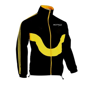 High Quality Yoga Apparel Custom Logo Printed Detachable Leather Bomber Jacket XL Solid Sustainable Breathable Fabric Knitted - Product Image 1