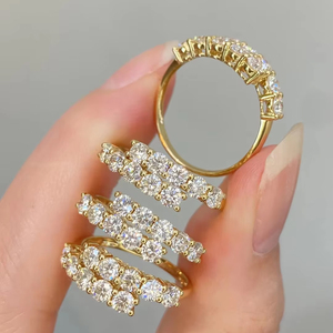 Anillo de Compromiso y Boda Unisex Xinfly Personalizado de Oro Amarillo Sólido de 18K con Diamante Natural de 1.00CT, Corte Brillante Clásico Redondo - Product Image 1