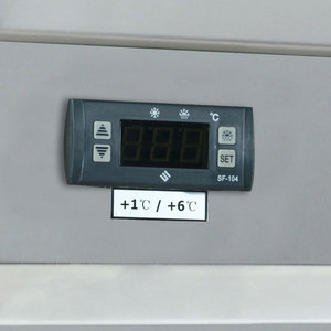 Nhà bếp Thương mại hai nửa kính cửa tủ lạnh thẳng đứng Tủ đông thép không gỉ nhiệt độ cao tủ lạnh thương mại - Product Image 2