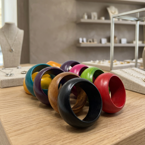 Brazaletes de Madera con Acabado Pulido en Forma de Arena del Desierto, Variedad de Colores, Diseño Minimalista Moderno, Madera Natural, Decoración para el Hogar, Artesanía - Product Image 1