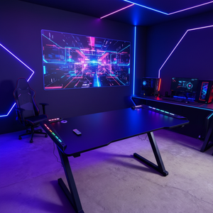 Escritorio de Juego en Forma de <span class=keywords><strong>Z</strong></span> para Hombre, Escritorio de Computadora de 47 Pulgadas, Escritorio de Juego para el Hogar y la Oficina, Mesa de Trabajo que Ahorra Espacio, Perfecta - Product Image 2