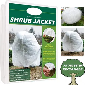 Nonwoven Plant Covers Freeze Protection Frost Blanket for Plants Tree Winter Cover Shrub Covers Jacket with Zipper Drawstring