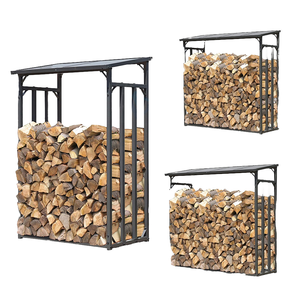 FL Moderno Soporte Cuadrado de Hierro con Recubrimiento de Polvo Negro para Leña, Soporte para Troncos de Techo, Fácil Montaje Interior/Exterior, Almacenamiento de Herramientas para Chimenea - Product Image 4