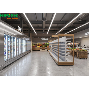 Estanterías de madera para supermercados, exhibidores tipo isla para frutas y verduras frescas, estanterías para tiendas de comestibles - Product Image 2