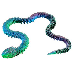 Figurine de serpent viper en plastique imprimé en 3D, modèle de reptile articulé et flexible, tendance, figurine virale, cadeau d'anniversaire pour enfants, vente en gros - Product Image 4