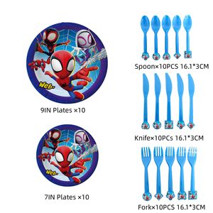 Nouveautés - Articles de fête sur le thème de Spiderman pour enfants - Vaisselle jetable - Serviettes - Gobelets - Décoration de fête d'<span class=keywords><strong>anniversaire</strong></span> pour enfants - Product Image 3