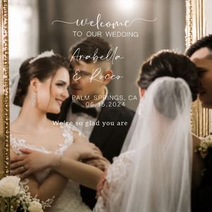 DIY Wedding Mirror Decal Personalized <b>Vinyl</b> Lettering with Custom <b>Name</b>, Welcome <b>Sticker</b> for Wedding Ceremony Reception - Product Image 5